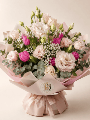 Bouquet Romantico di Lisianthus e Tulipani – Fiori Bibo