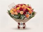 Bouquet "Sinfonia di Colori" Deluxe – Maxi Rose Miste e Gypsophila – Fiori Bibo