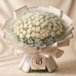 Bouquet "Bianca Purezza" – Rose Bianche e Gypsophila – Fiori Bibo