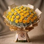 Bouquet "Sole di Roma" – Rose Gialle e Gypsophila – Fiori Bibo