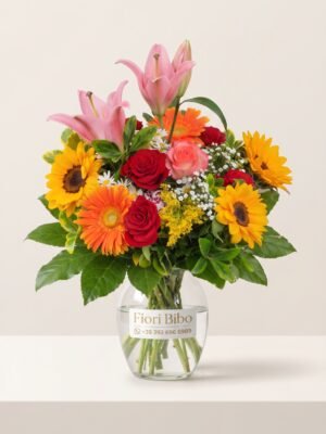 Bouquet Misto Estivo con Girasoli e Gigli