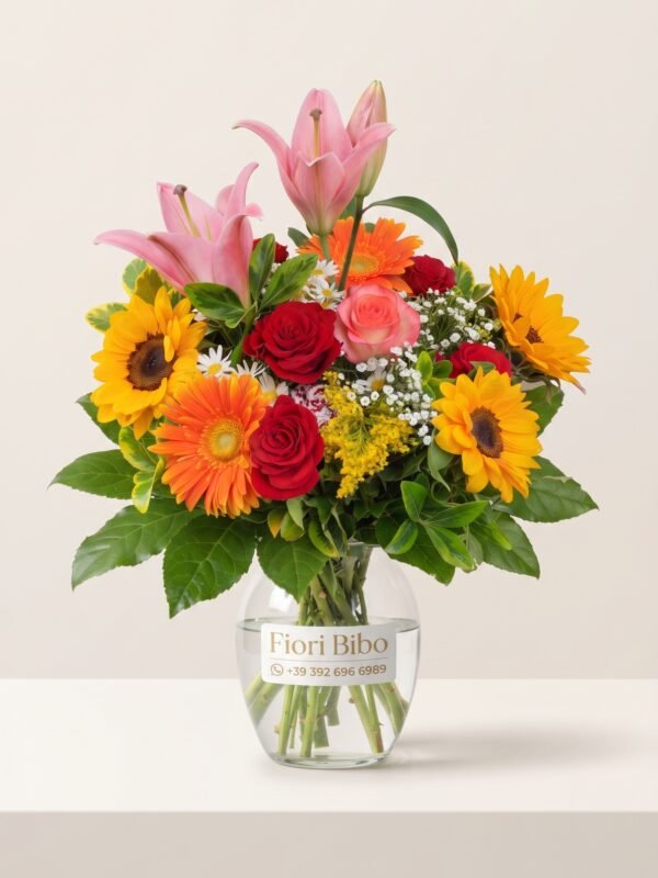Bouquet Misto Estivo con Girasoli e Gigli