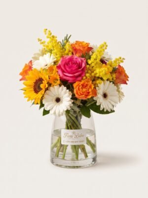 Bouquet Misto Primaverile con Mimosa e Girasole