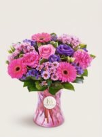 Bouquet Raffinato di Fiori Rosa e Viola – Fiori Bibo