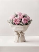 Mini Bouquet di Pioni Rosa Classico