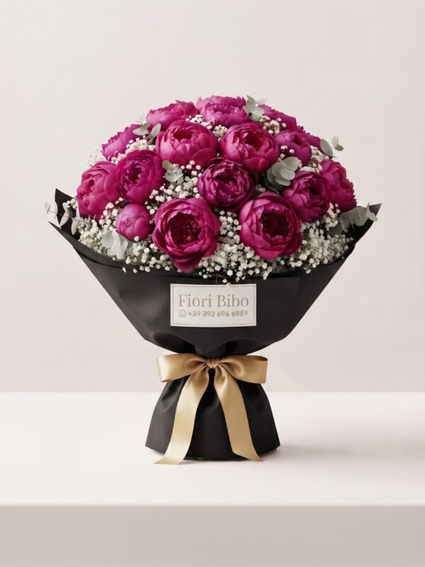 Bouquet Royale di Pioni Fucsia Lusso VIP