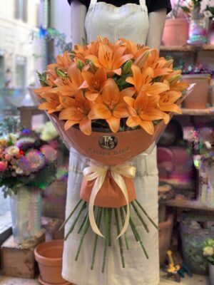 Bouquet "Gigli Arancioni Energia" – Calore, Profumo e Lusso – Fiori Bibo