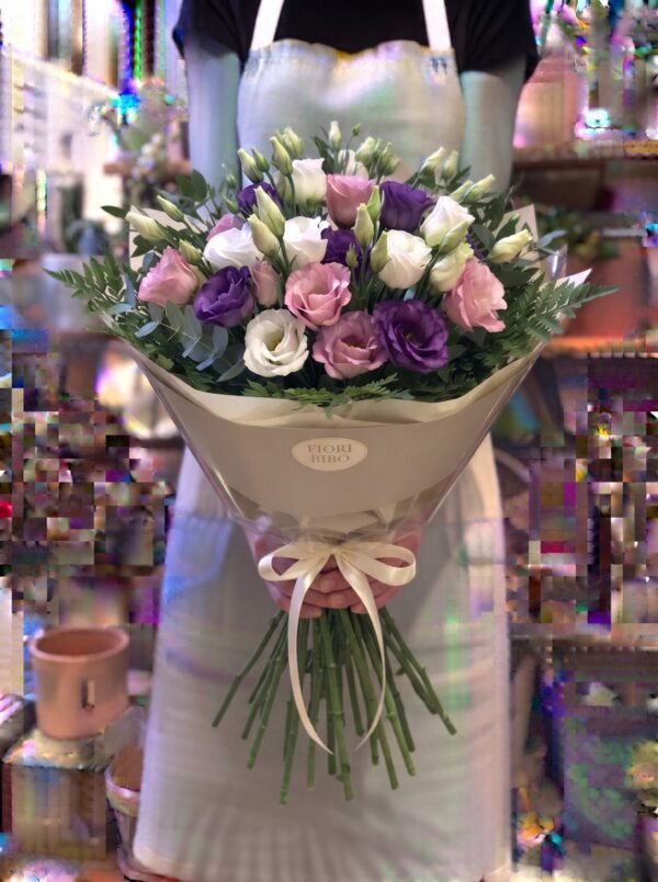 Bouquet "Lisianthus Misto Armonia" – Eleganza e Colori a Cupola – Fiori Bibo