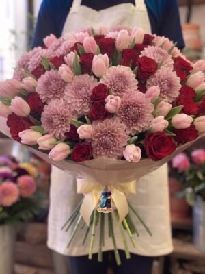 Bouquet "Sinfonia di Primavera" – Masterpiece Misto a Cupola – Fiori Bibo