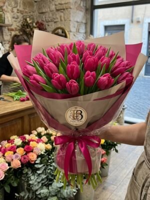 Bouquet "Tulipani Fucsia Vivace" – Fiori Bibo