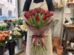 Bouquet "Tulipani Rossi Passione" – Tulipani Freschi a Cupola – Fiori Bibo