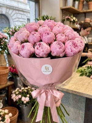 Mazzo "Peonia Rosa di Lusso" – Peonie Naturali a Cupola – Fiori Bibo