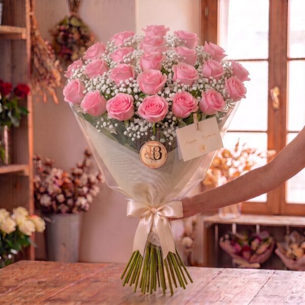 Mazzo "Rose Rosa Gambo Lungo Grande" – Fiori Bibo